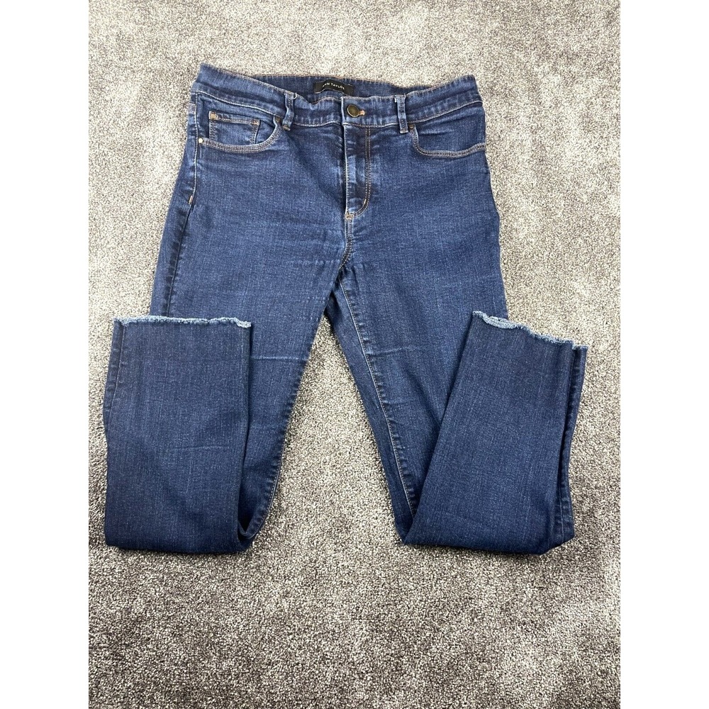 Ann Taylor  jeans womens size 8 blue dark wash stretch mid‎ rise (28x24 1/2)